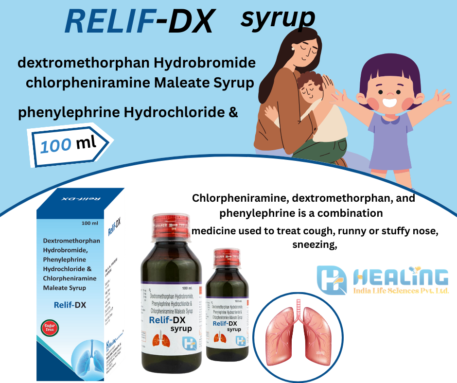 Chlorpheniramine, dextromethorphan, and phenylephrine is a combination medicine used to treat cough, runny or stuffy nose, sneezing, itching, and watery eyes caused by allergies, the common cold,